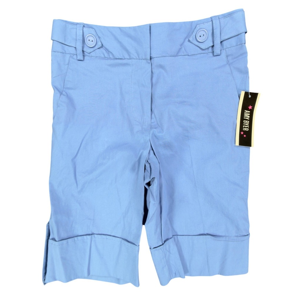 Amy Byer Y2K Bermuda Shorts Girls 8 Blue Cotton Spandex NWT